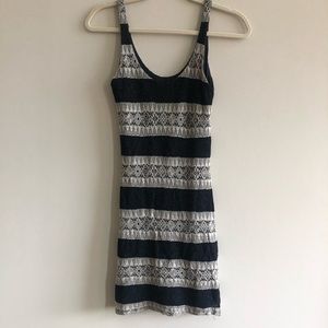 Eight Sixty Tan & Black Lace Dress